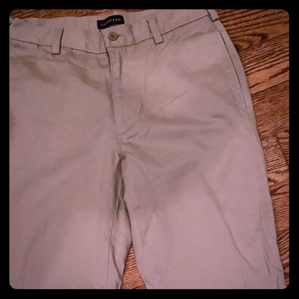 Lands end men’s plain front khaki